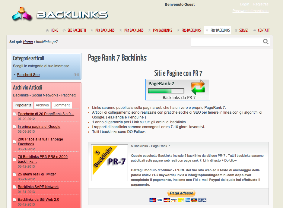 Rete di backlink italiana