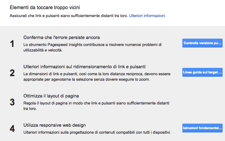 Report su errori di usabilità per dispositivi mobili