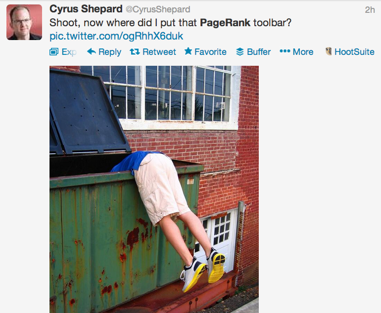 Fine della PageRank Toolbar?