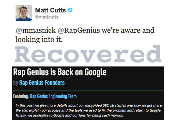 Rap Genius recupera la penalizzazione