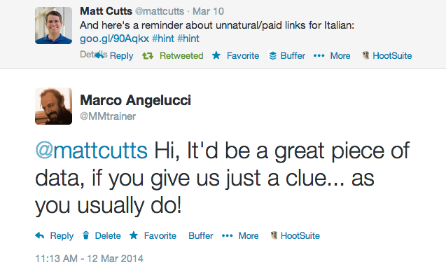 Matt Cutts avverte i webmaster italiani